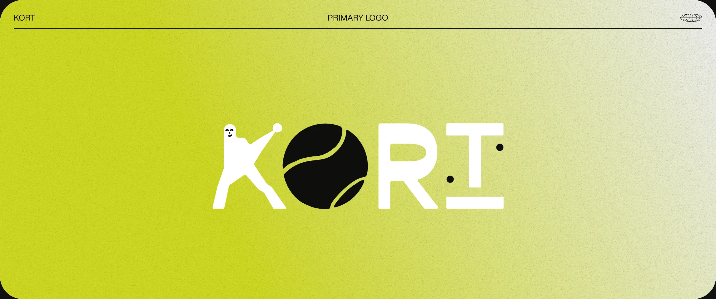 Kort primary logo on a lime gradient background