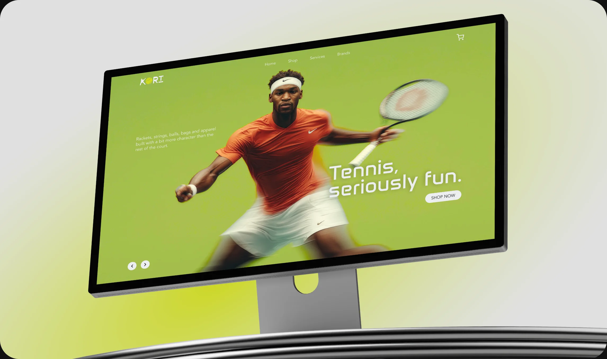 Kort homepage shown on an iMac