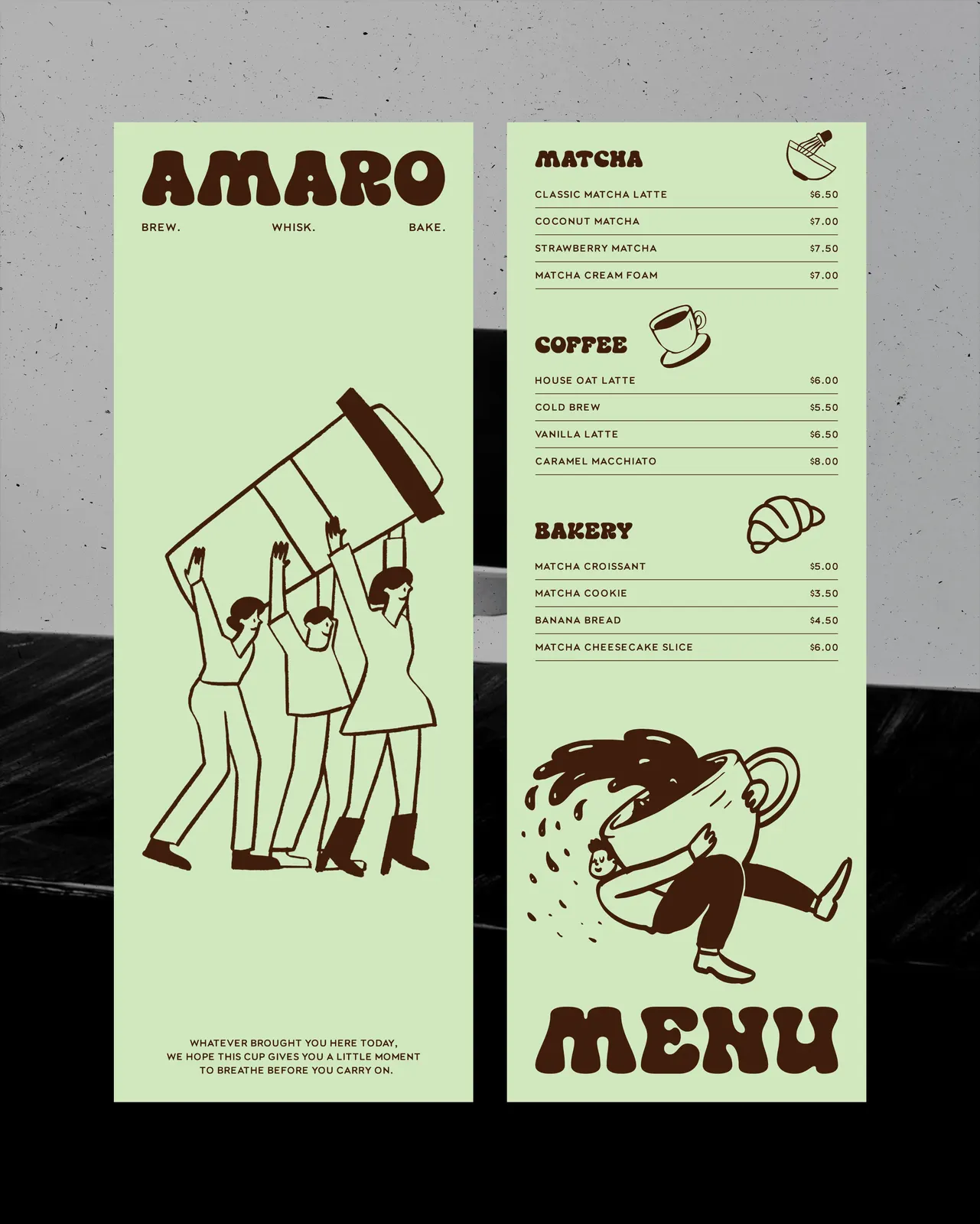 Cafe Menu — packaging and menu design