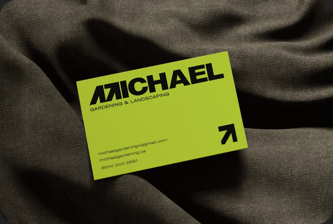 Michael Gardening & Landscaping business card