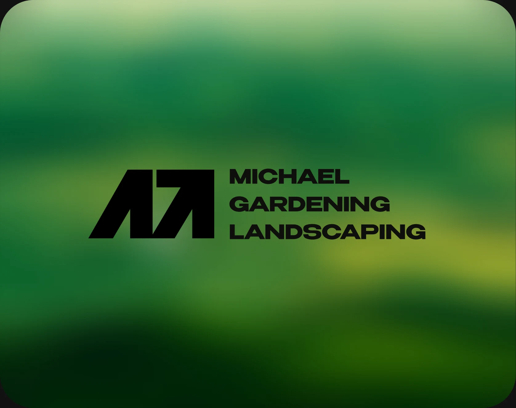 Michael Gardening & Landscaping logo on a dark landscaping photo background