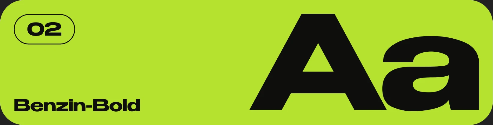 Benzin Bold specimen type card