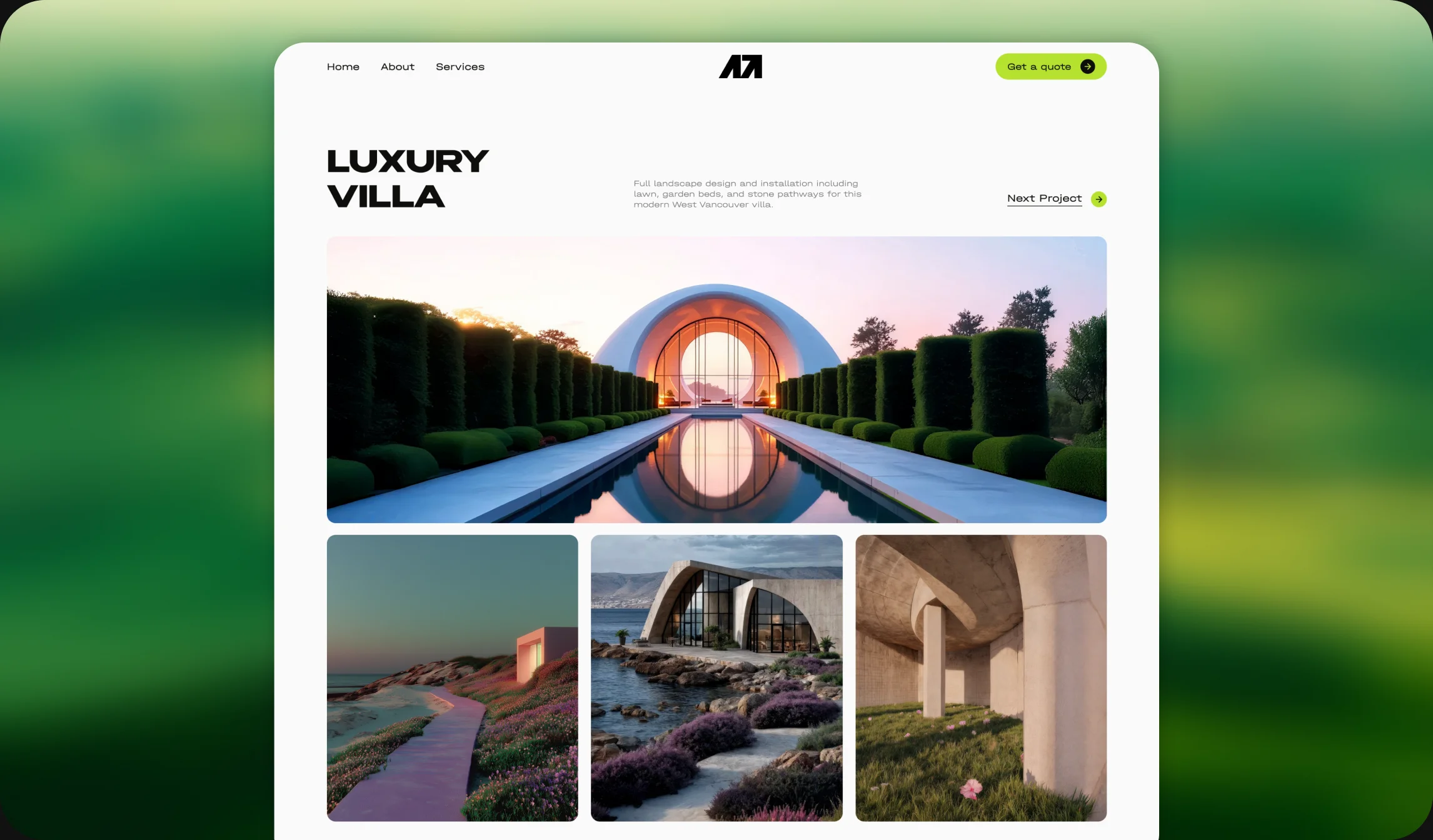 Luxury villa portfolio piece design