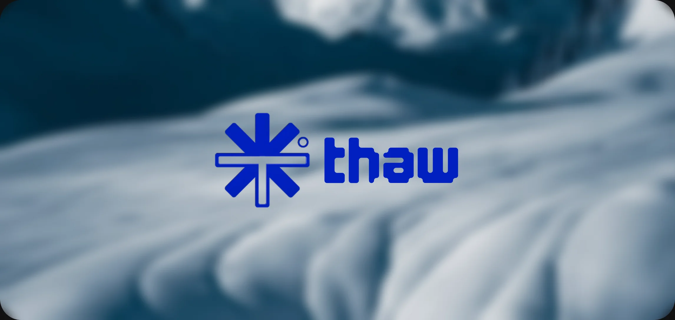 Thaw logo on a cold, icy background