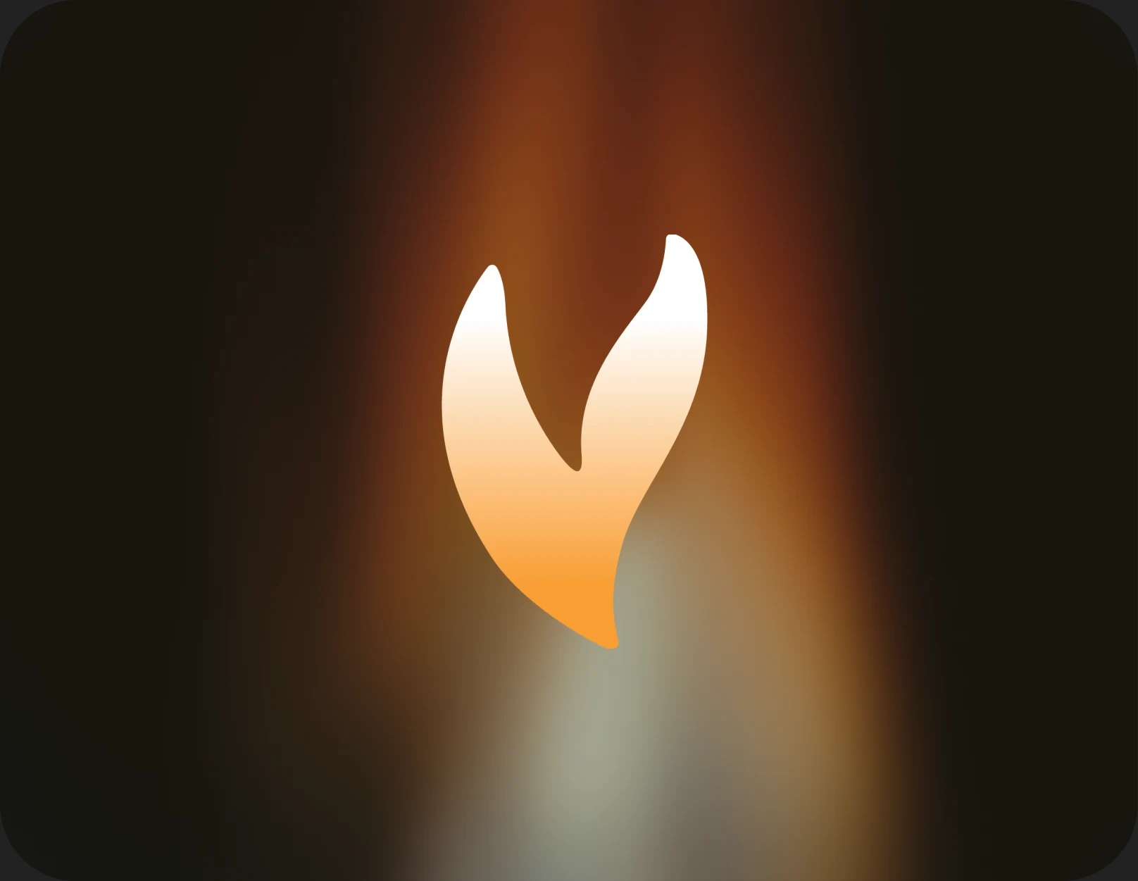 Vorix flame brandmark on a warm gradient background